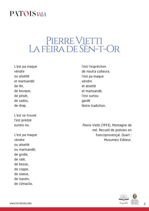 Visualizza immagine Pierre Vietti, La fèira de Sèn-t-Or - Versione originale